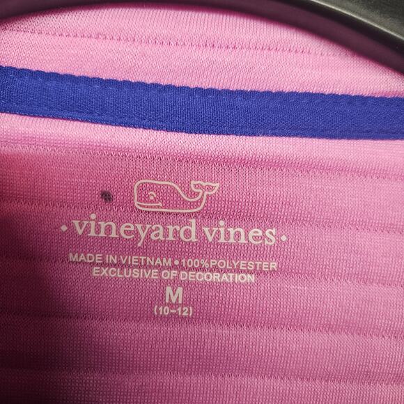 Vineyard Vines Girls 1/4 Zip Pink Pullover Sweatshirt - Picture 3 of 4